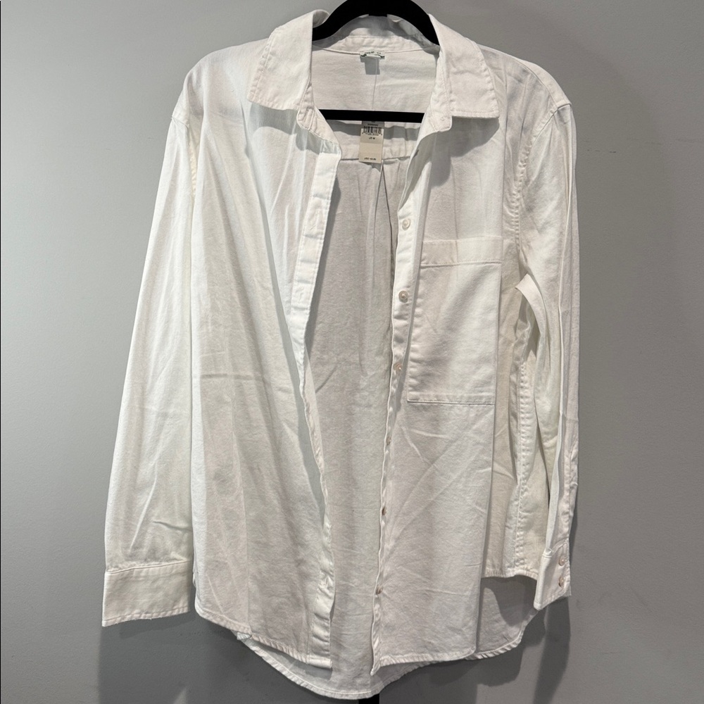 Aerie Women's Boyfriend Oversized Button Down Shirt in White Medium M New NWT